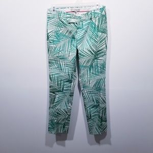 Banana Republic Green Palm Print Capri Pant sz-0P